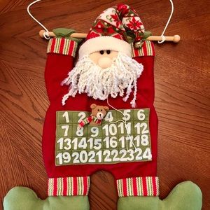 Hanging Christmas Santa Countdown Advent Calendar Plush